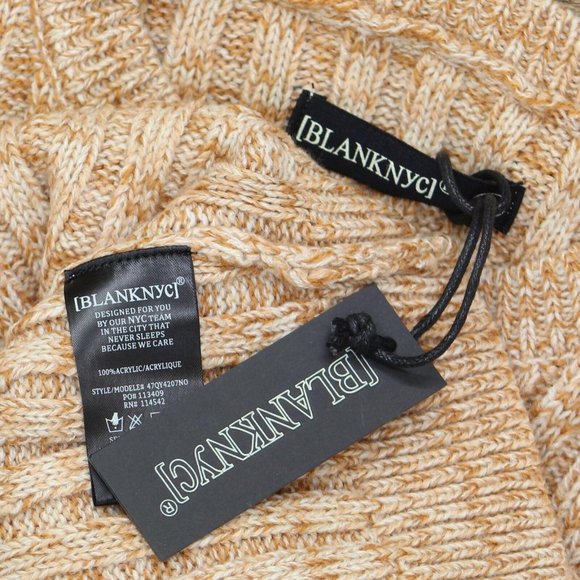 NWT [BLANKNYC] Heather Ribbed Crewneck Sweater XS Toffee Brown - Picture 4 of 6